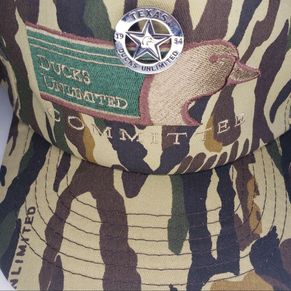 Vintage Rare Ducks Unlimited Committee Camo Snapback Cap/Hat with 1994 badge pin - Picture 5 of 8